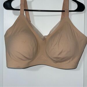 Honeylove Crossover Wireless Sports Bra Smoothing Sand Tan Brown Plus Size 2X
